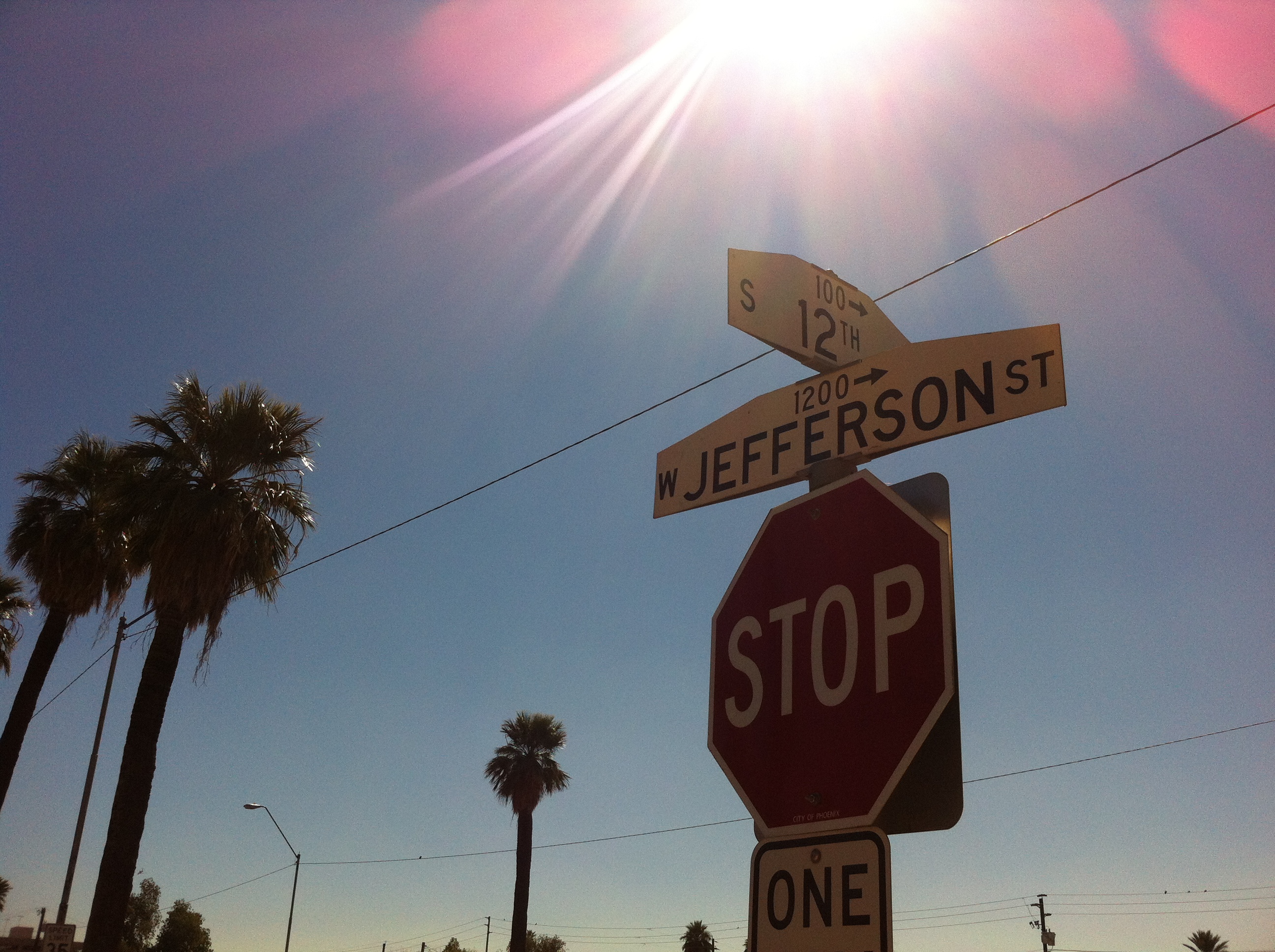 Street signs for 12th Avenue and Jefferson Street