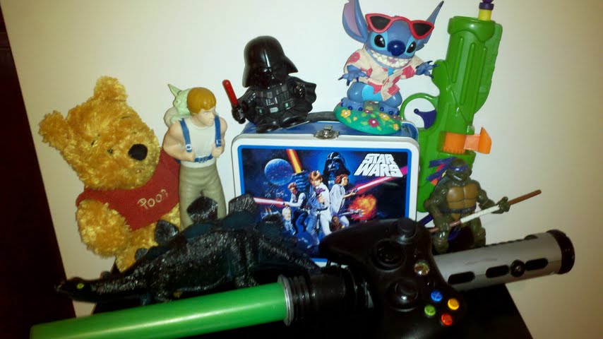 A collection of childhood toys.