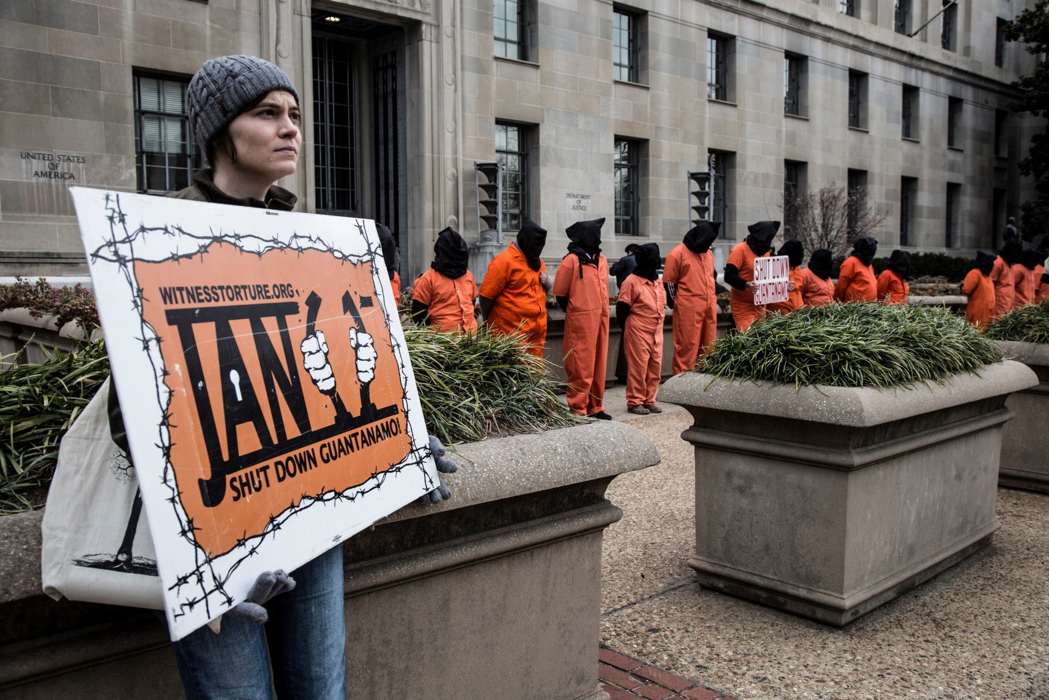 Amy Nee at January 2013 Witness Against Torture vigil in DC photo by Justin Norman