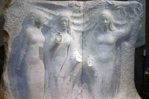 Sculpture image printed with permission of artist M.J. Anderson