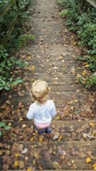 child-Fall-leaves-path