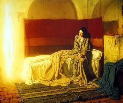 light-shining-woman-on-bed