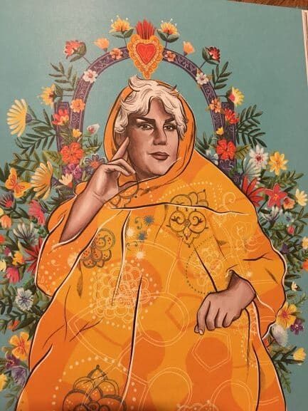 illustration-woman-flowers-orange-dress