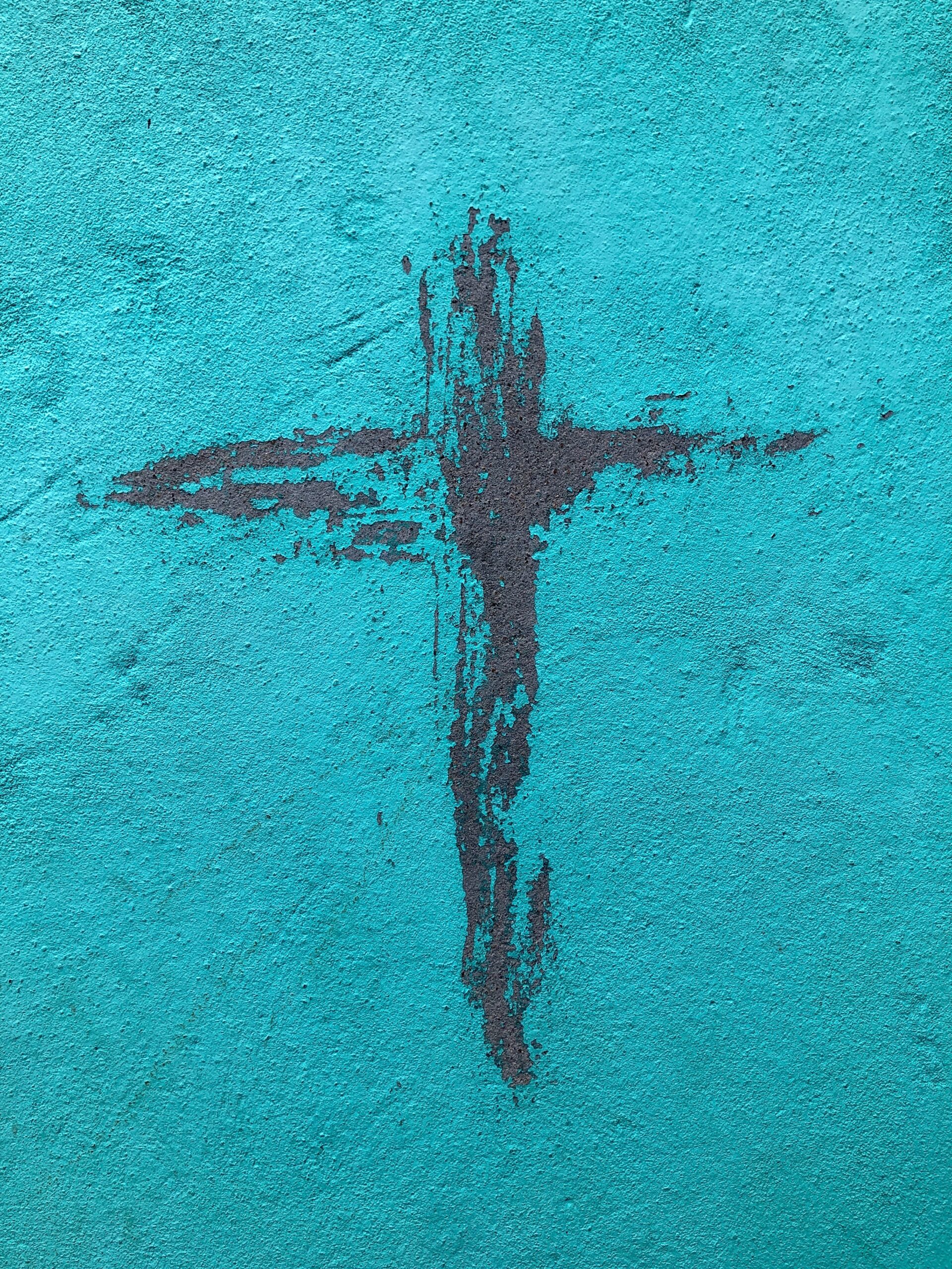 teal-wall-black-cross