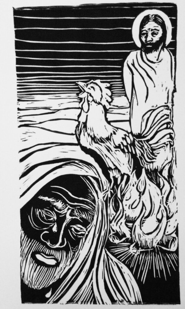 black-white-image-jesus-rooster-man