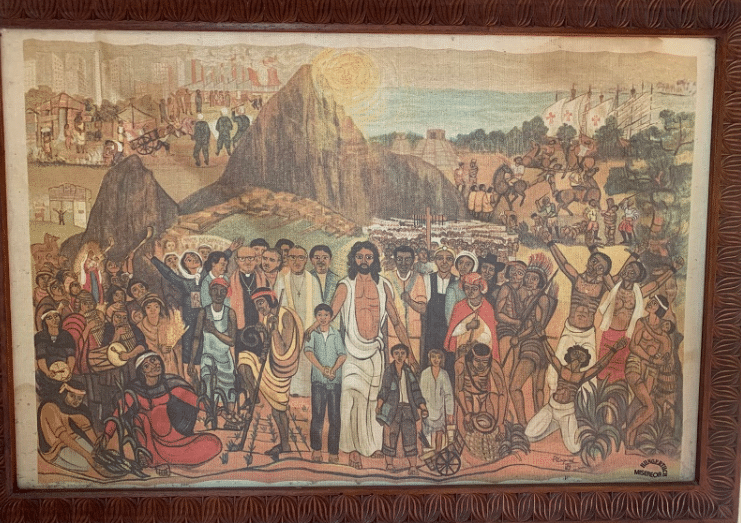 framed image of jesus displayed in San Miguel, Bolivia