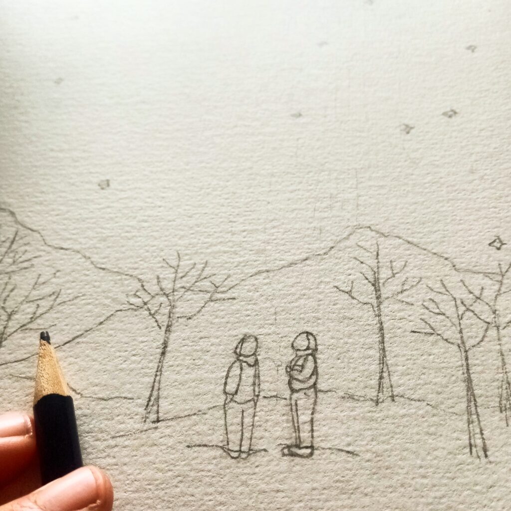 "Feels Good to Feel Small," original watercolor by Annemarie Erb Barrett: AEB Art