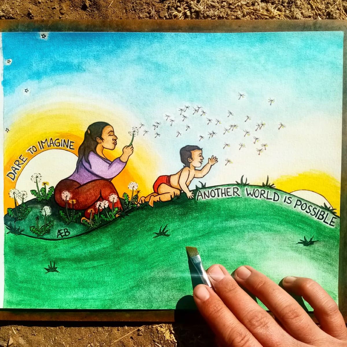 watercolor-woman-baby-flowers-dare-to-imagine-annemarie-barrett