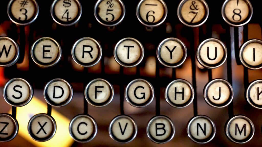 Old fashioned typewriter keys